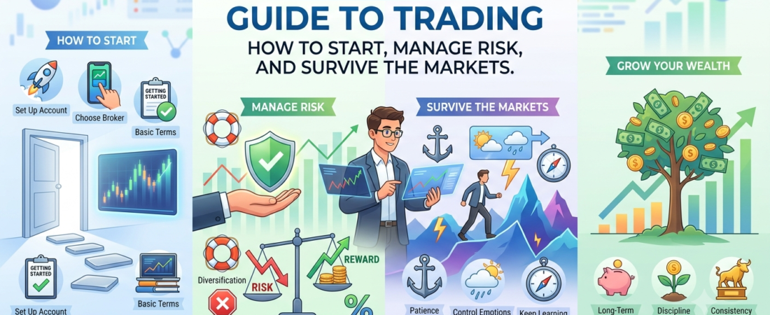 The Ultimate Beginner’s Guide to Trading: How to Start, Manage Risk, and Survive the Markets